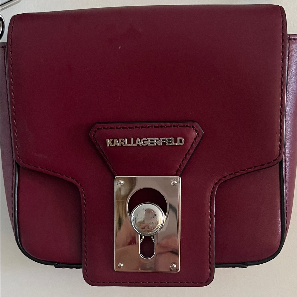 Karl Lagerfeld Deep Burgandy Crossbody Bag